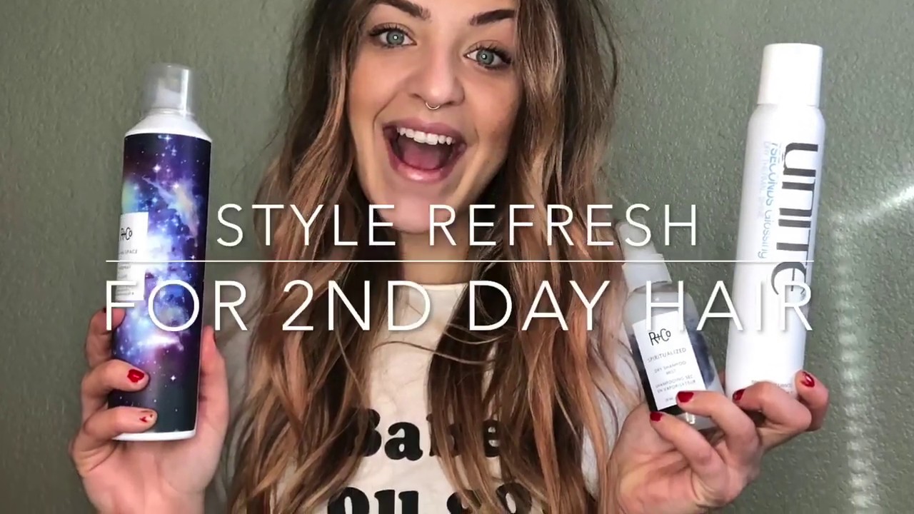 SECOND DAY HAIR REFRESH USING R + CO AND UNITE HAIR PRODUCTS YouTube