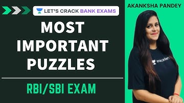Most Important Puzzles for RBI/SBI Part 2 | Clerk/PO 2020 | Akansha Pandey