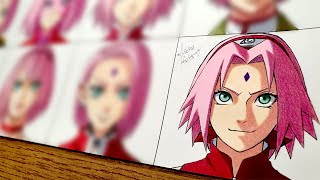 Drawing SAKURA as 12 different ANIMES CHARACTERS