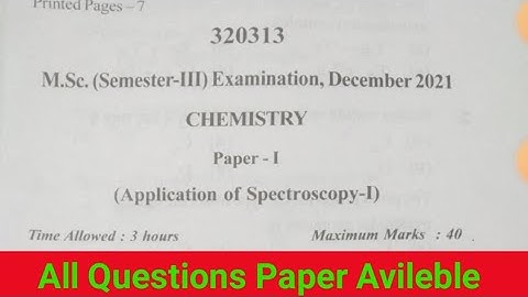 msc 3rd semester Application of spectroscopy 1 paper/msc Chemistry 3rd sem 1st paper