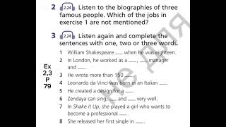 Ex 2,3 at p 79. Unit 6.English plus 7.Grade 7.