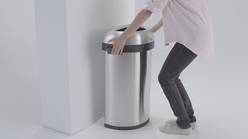 simplehuman semi round steel open trash can