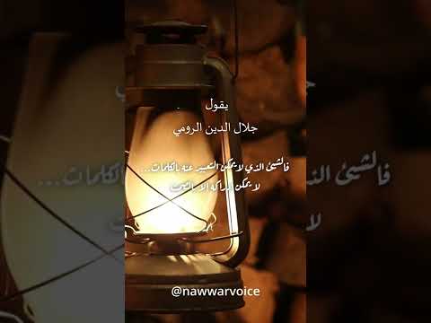 جلال الدين الرومي فالشيئ الذي لايمكن التعبير عنه بالكلمات لا يمكن إدراكه إلا بالصمت