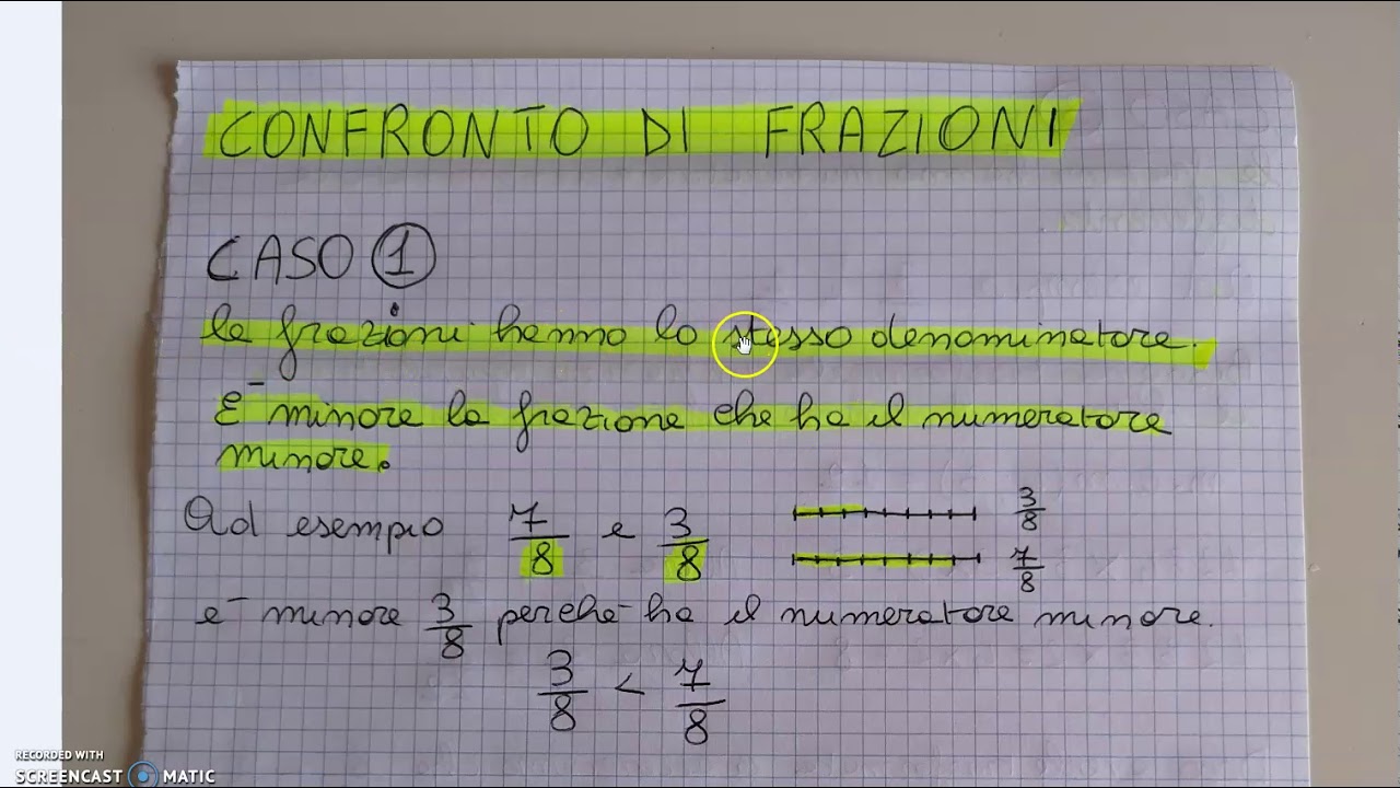 Massimo comun denominatore. Confronto di frazioni