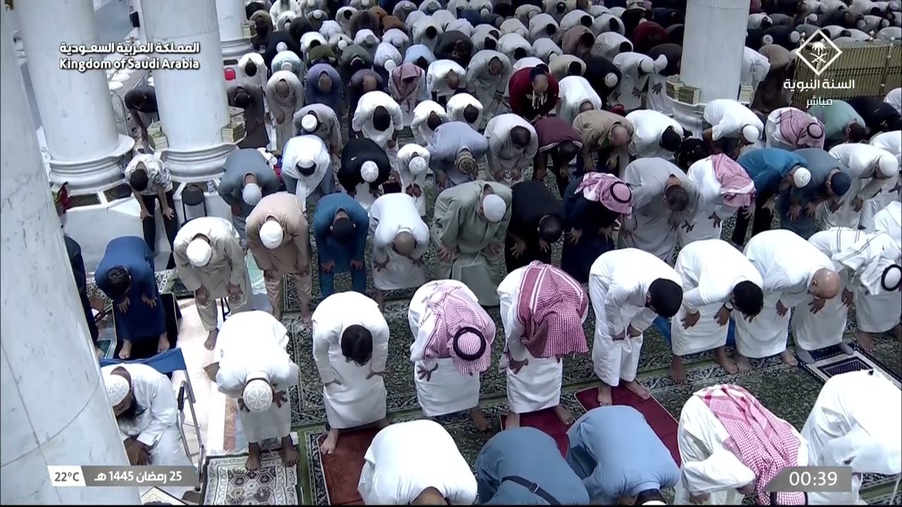 صلاة التهجد من المسجد النبوي الشريف بالمدينة المنورة ليلة 25 رمضان  1445هـ