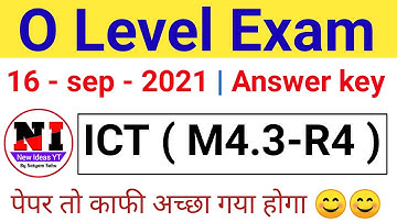 O Level ICT Resources Answer Key September 2021 Exam | O level ICT resources paper solution sep 2021