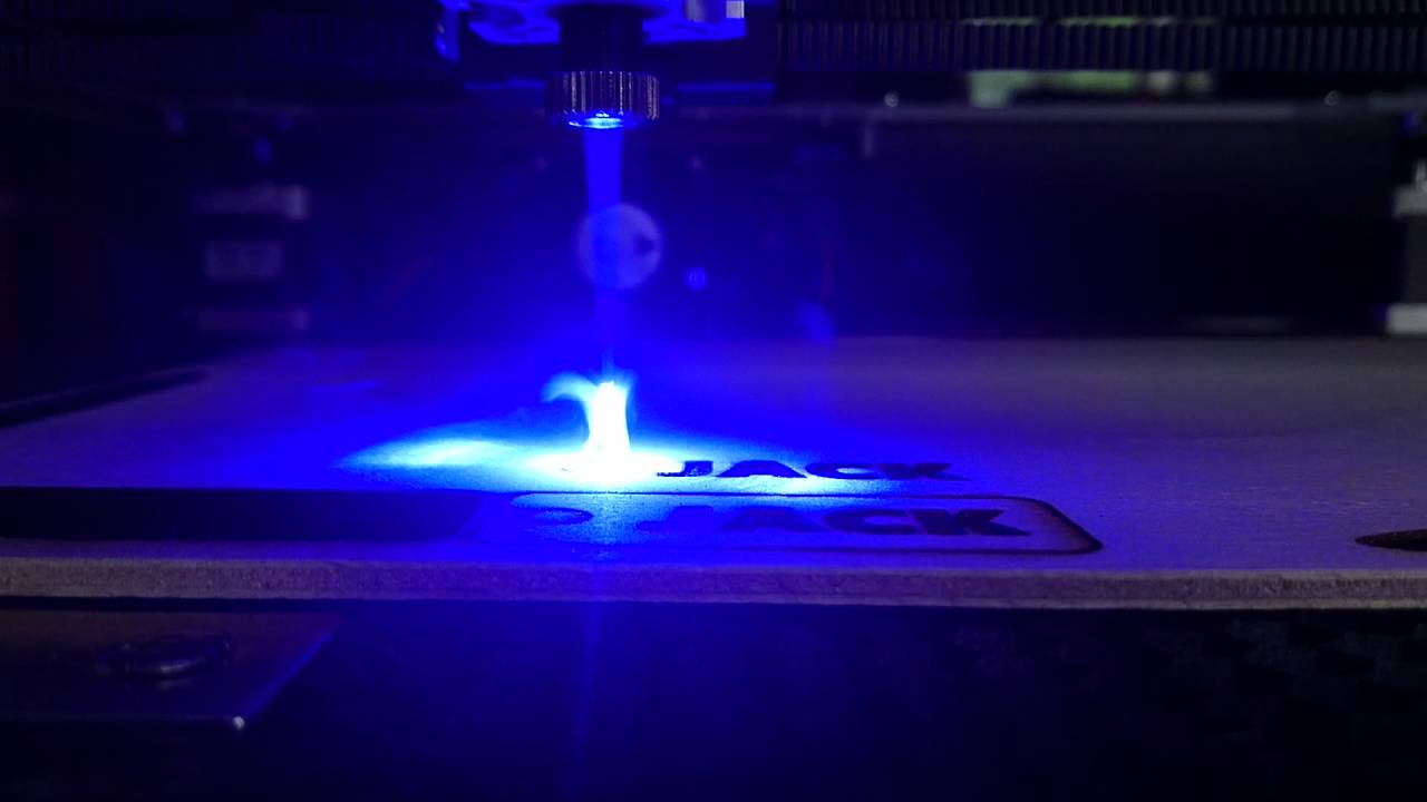 Laser Cutting & Engraving showing laser beam cone