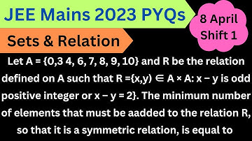 Let A = {0,3,4, 6,7,8,9,10} & R be the relation defined on A such that R ={x, y) ∈ A × A: x – y is
