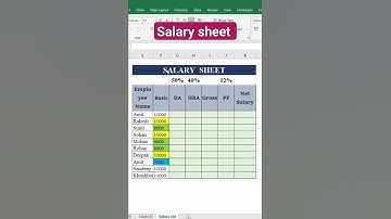 salary Sheet #salary #excel #excelsolutions #exceltips #viral