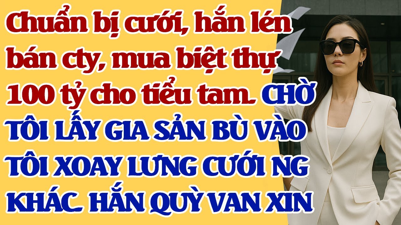 Chú rể lén bán cty, mua biệt thự 100 tỷ cho tiểu tam. MUỐN TÔI BÙ VÀO, HẮN K BIẾT TÔI LẤY CK RỒI.