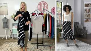 Susan Graver Printed Liquid Knit Midi Skirt on QVC