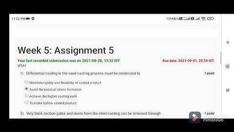 Fundamentals of manufacturing processes!! Week 5 Assignment 5!! NPTEL COURSE