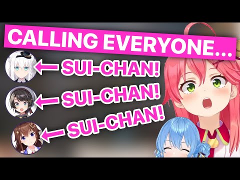 Miko Calls Everyone "Sui-chan" (Sakura Miko, Matsuri, Sora, Fubuki, Subaru / Hololive) [Eng Subs]