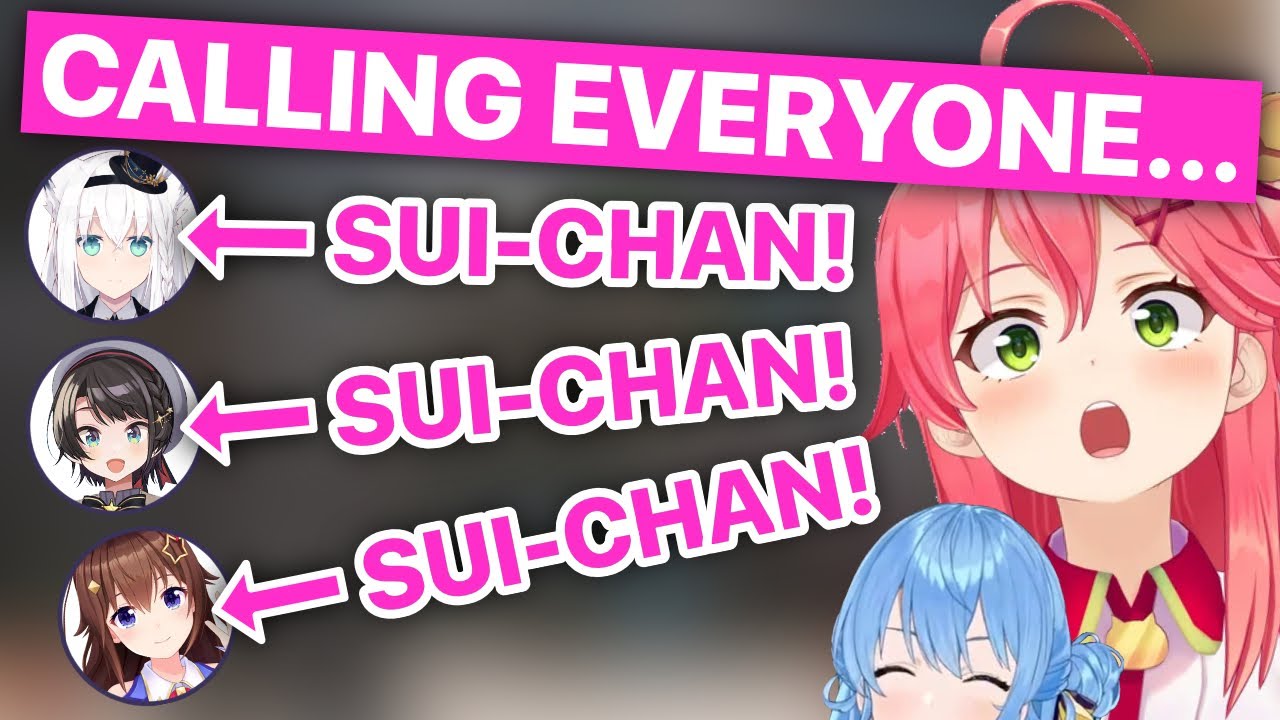 Miko Calls Everyone "Sui-chan" (Sakura Miko, Matsuri, Sora, Fubuki, Subaru / Hololive) [Eng Subs]