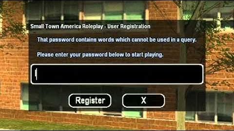 Small Town America Roleplay - Character Creation & Authentication