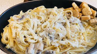 Chicken Fettuccine Alfredo Recipe-Easy Dinner||Creamy & Cheesy White Sauce Pasta||Sarathy’s kitchen