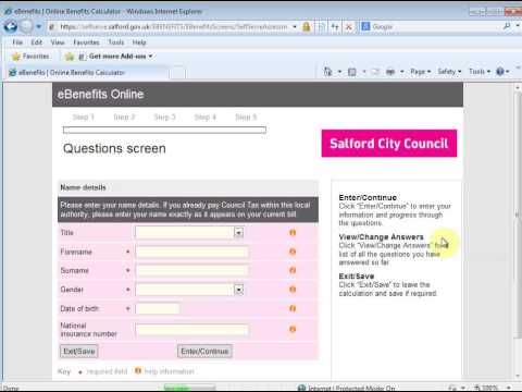 Step1 claim Salford Housing Benefit & Ctax Reduction