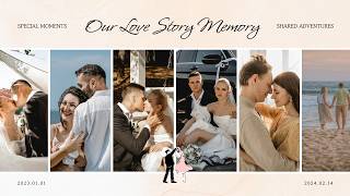 Free Minimal Love Story Memory Record Photo Album Slideshow Video Template (Customizable) - FlexClip