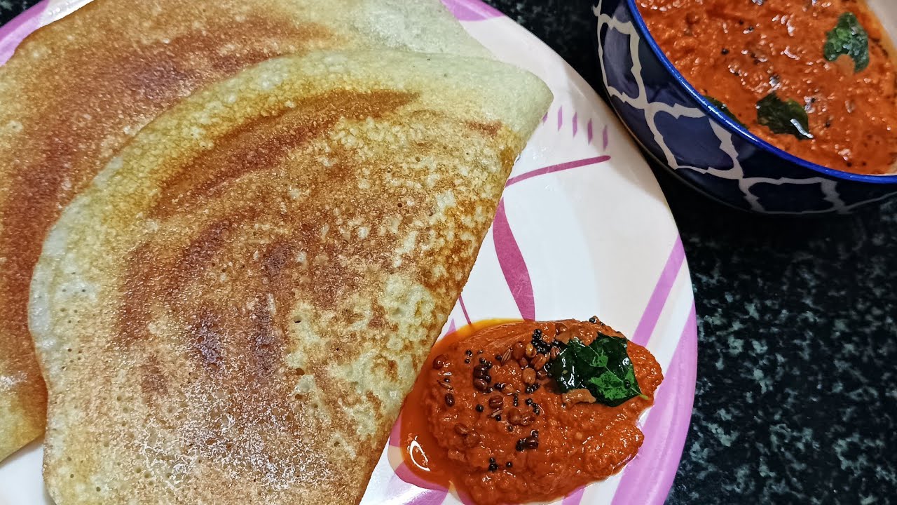 Healthy Bottle gourd Dosa with Red Chutney Breakfast Recipe  / Kids Lunch Box