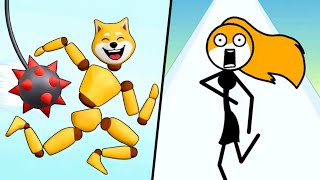 🤣 3×3 Best Games Ragdoll Break IQ:999🆚Thief Puzzle to pass a level IQ:1 & Run For Life ASMR Gameplay screenshot 1