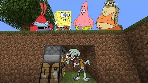 Minecraft Speedrunner Insane Squidward VS 4 Hunters
