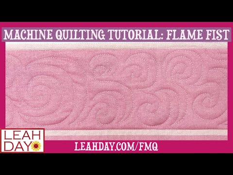 Flame Fist all over quilting design quilted by Leah Day