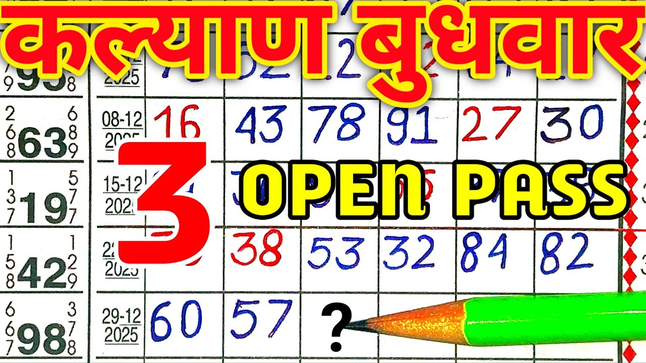 KALYAN MATKA 31/12/2025 | Kalyan trick ! Kalyan Today ! Kalyan satta Matka