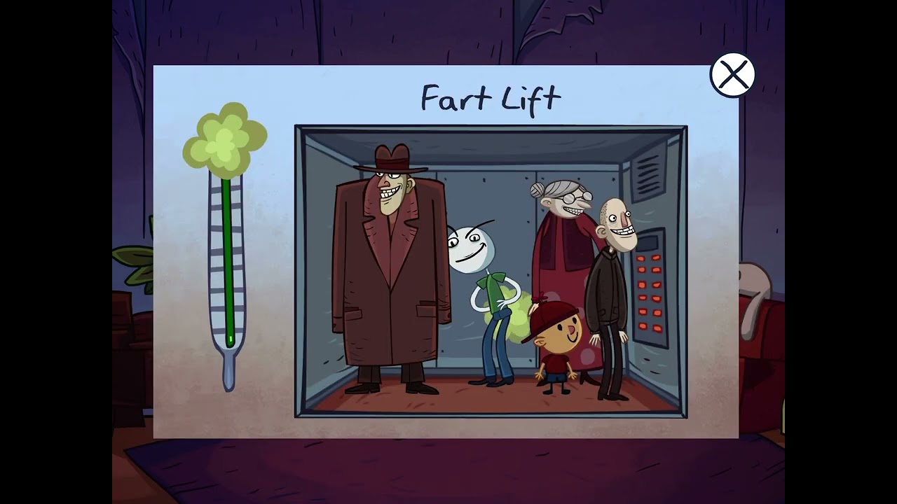 Troll Face Quest Video Memes, How to fail play the Fart Lift when nobody is watching him