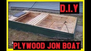 DIY Plywood Jon Boat CHEAP ! all you need for lumber is 2 sheets 4x8 3/8 plywood some 1x3 strapping some 2x3 boards.