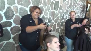 Bald & Bad Girl Series   Woman headshave for Bald for Bucks