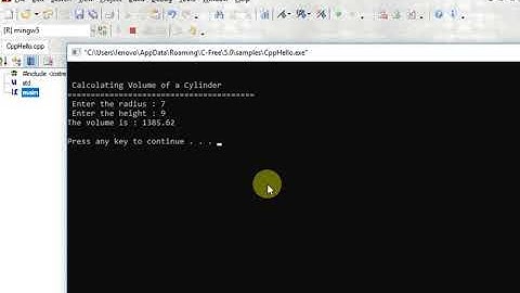 Calculating Volume of a Cylinder in c++
