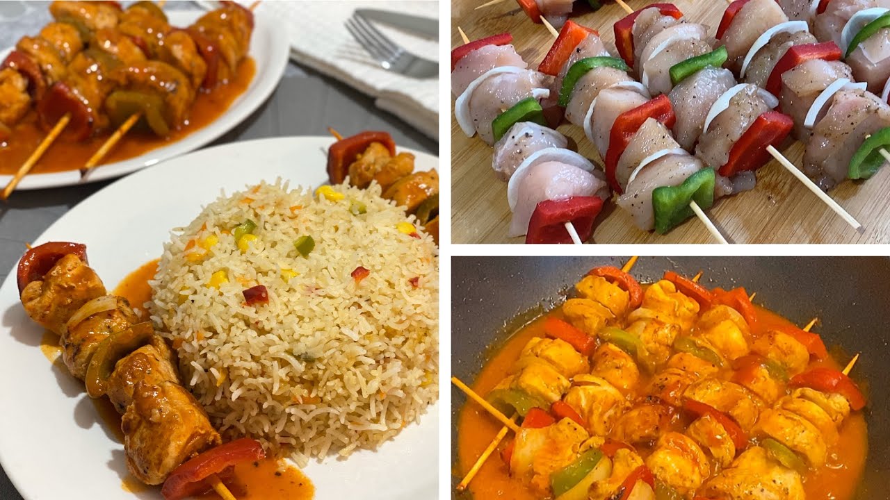 Restaurant Style Chicken Shashlik With Fried Rice Youtube