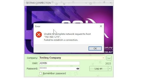 How to fix error failed to establish network in SQL Account