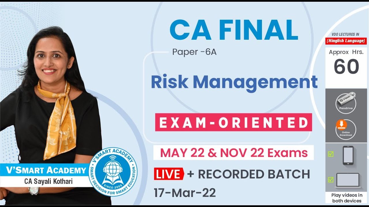 Intro: Score 60+ in Risk Management RM by CA Sayali Kothari | CA Final | Vsmart Academy
