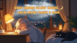 Lulubaby Sleep Music – Cozy Anime Girl Sleeping at Desk | Calm Piano & Night Ambience for Deep Sleep screenshot 1