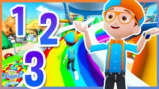 fun filled learning adventure with blippi roblox learns numbers educational videos for kids