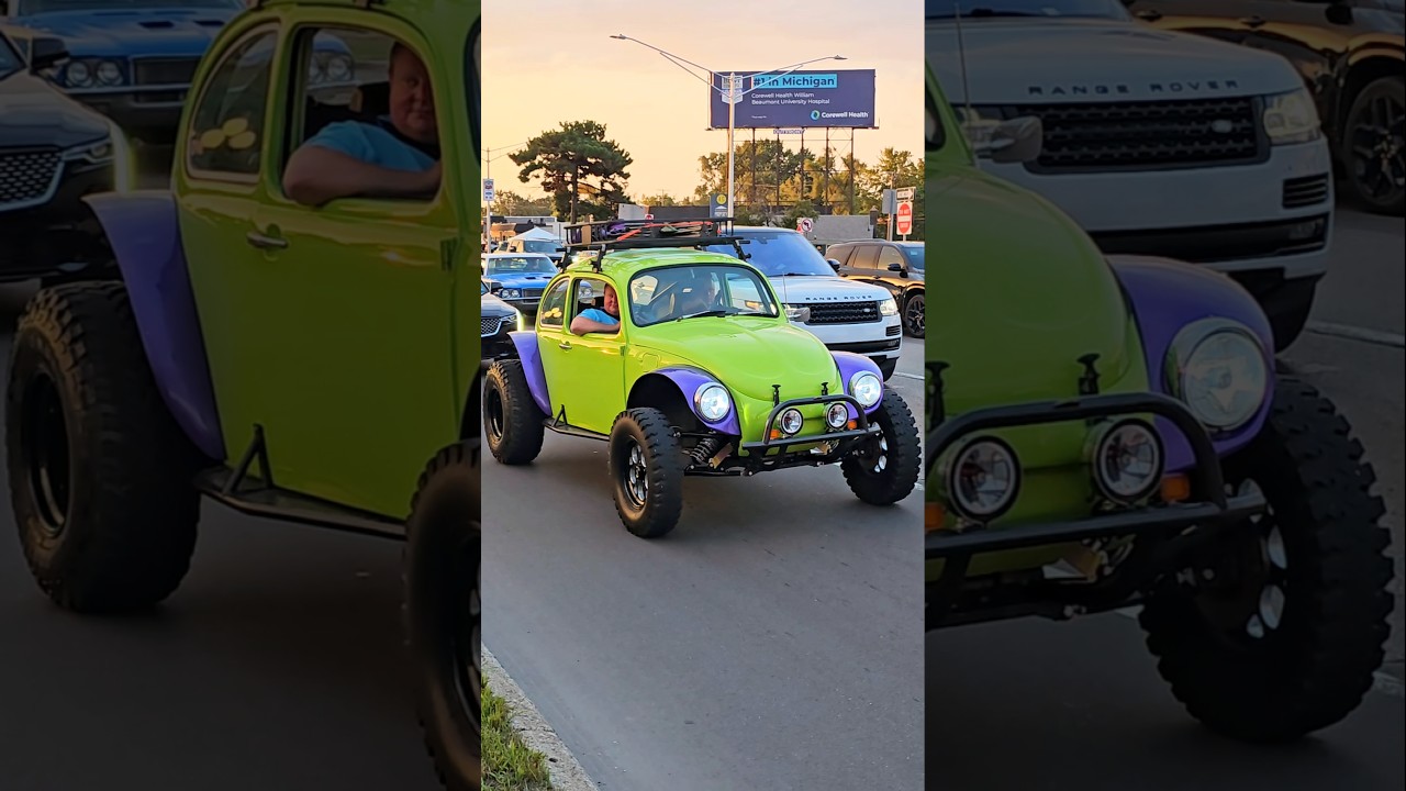 Volkswagen Beetle Classic Baja Bug Drive By Engine Sound Woodward Dream Cruise 2024