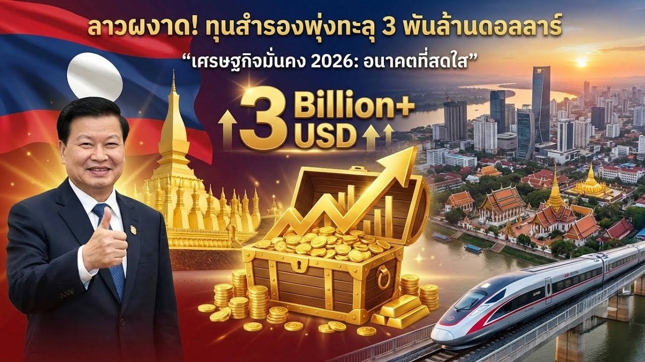 ลาวผงาด! ทุนสำรองพุ่งทะลุ 3 พันล้านดอลลาร์