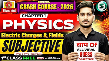 Physics Class 12 Chapter 1 Subjective Question Bihar Board | Electric Charges And Field | Viraj Sir