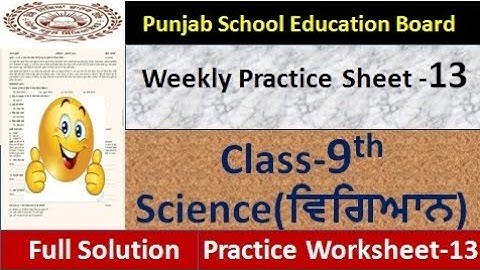 9th Class pseb competency based paper science class 9th worksheet 13 test  9th Class sheet 13