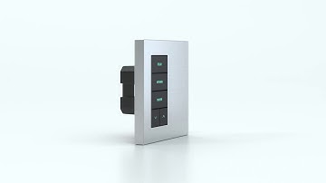 5-fold pushbutton with backlit text/symbols and proximity sensor