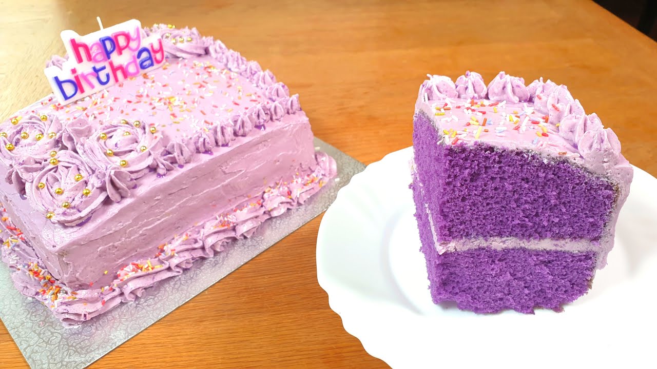 SOFT & FLUFFY Ube Chiffon Cake with Ube Condensed Milk Frosting/ Filipino Purple Yam Cake Recipe