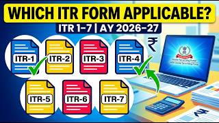 Which ITR Form to File? | ITR-1 to ITR-7 Applicability AY 2026-27 |PCSFinLaw #incometax #itr