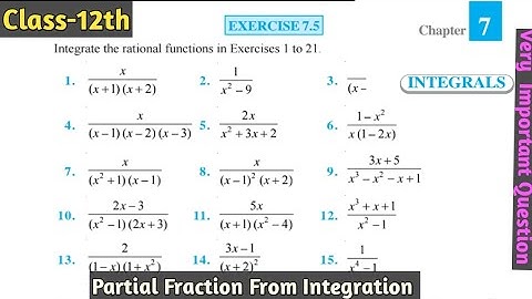 Class-12th Exercise-7.5 (partial derivative) chapter-7 (Integration)