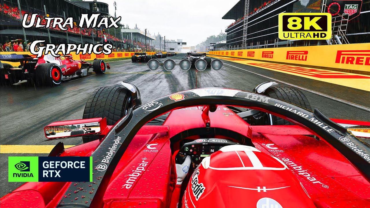 Ultra Max Graphics F1 25 | Italian GP Wet | 8K 120fps