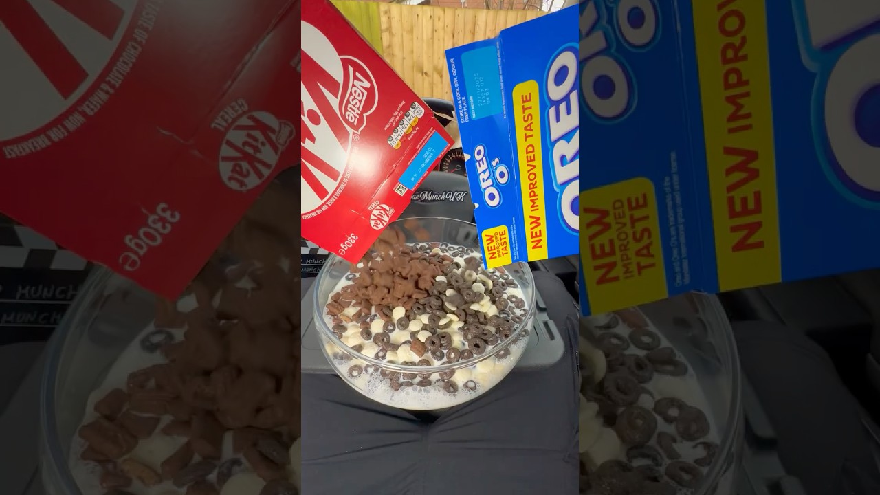 Car Munch Ep. 30! 🥣🔥 Massive Cereal Bowl Mukbang ASMR – KitKat & Oreo Cereals!