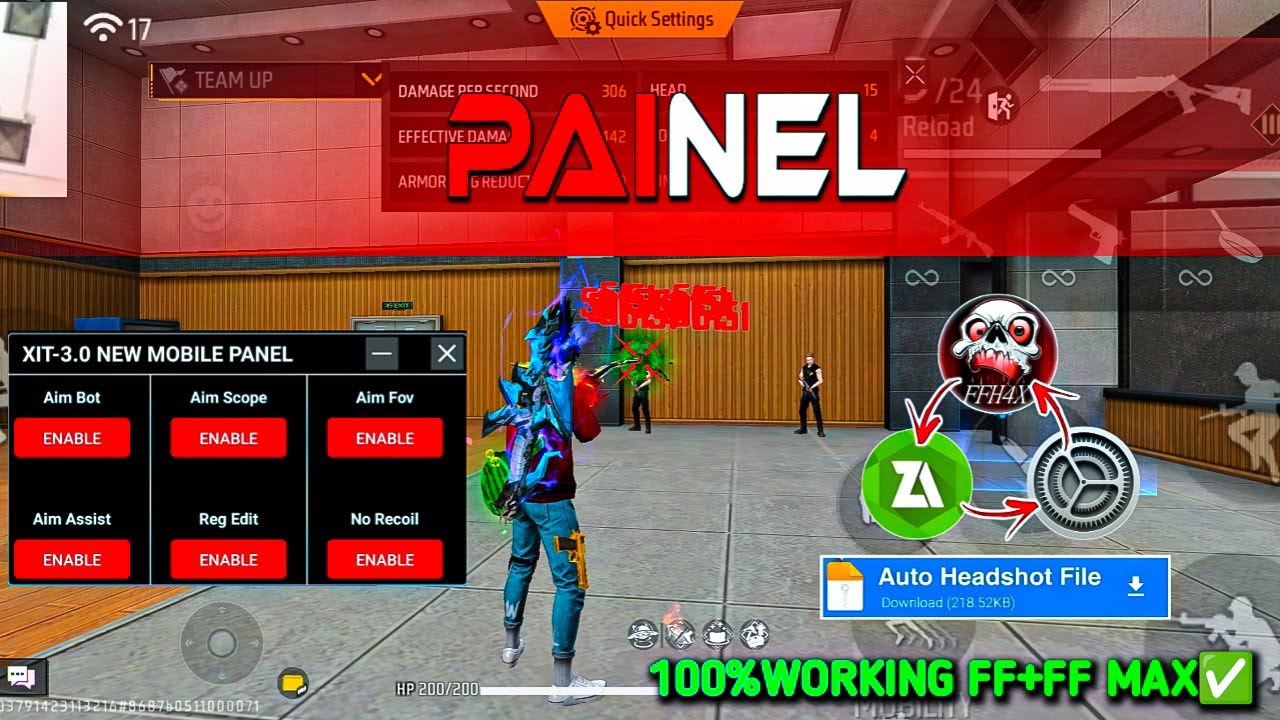 Free fire XIT3.0 Headshot VIP PANEL🔥100%Antiban Hack ✅Rank Working Sensi Panel | New Injector Hack