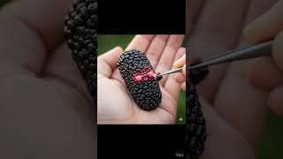 Deep Velvet Purple &amp; A Tiny Smile! 🥹 Tiny Mulberry Mini Munch  #asmr #viral #oddlysatisfying #food