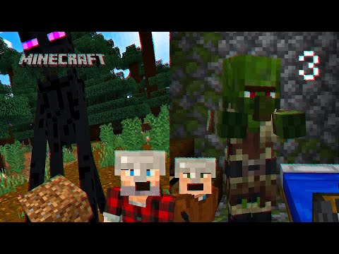 Видео: Minecraft #3 🧱 Встреча с Эндерменом и зомби-деревня / Выживание вдвоем на свитч