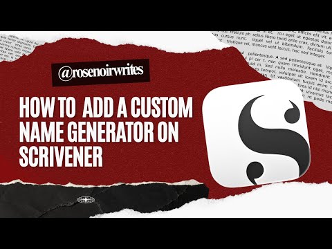 How to Add a Custom Name Generator to your Scrivener Project